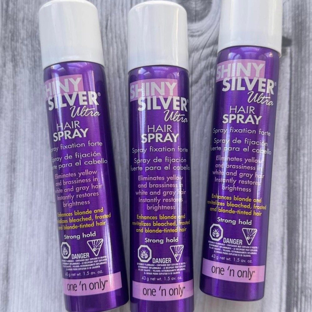 One 'n Only Shiny Silver Ultra Hair Spray 3 Pack Strong Hold 1.5 oz